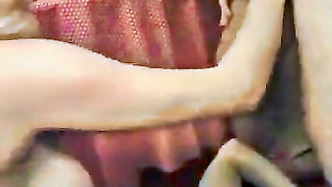 Mature Italian woman in red dress during anal double penetration