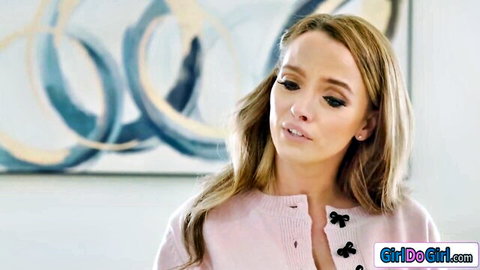 Natalie Brooks teases in pink cardigan, ready for facesitting fun