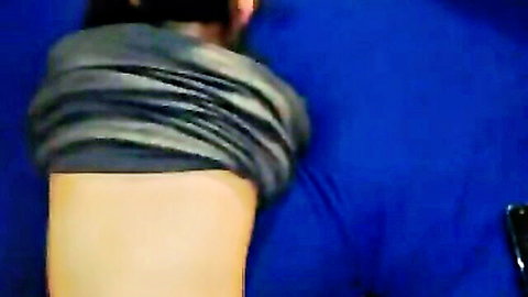 Kinky Asian girlfriend bent over doggy style, exposing ass for anal