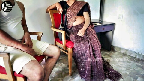 Slsexystrips in sexy saree teases stepdad, Sri Lankan amateur seduction