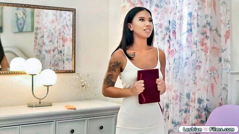 Willow Ryder in sexy white dress, teasing with book