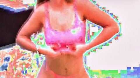 Kendra in pink top, teasing cam solo masturbation
