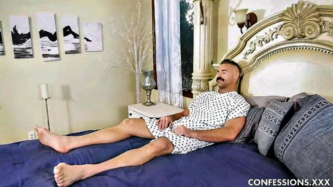 Luna Skye as shaved nurse gives raw handjob to sleeping patient