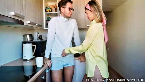 Kelly Aleman teases in kitchen with partner, amateur POV blowjob preview