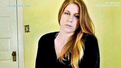 Xev Bellringer seductive redhead in black v-neck sweater, Mommy Swallows