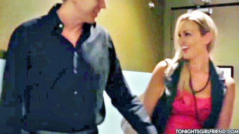 Abbey Brooks smiles intimately with client in Tonight's Girlfriend scene
