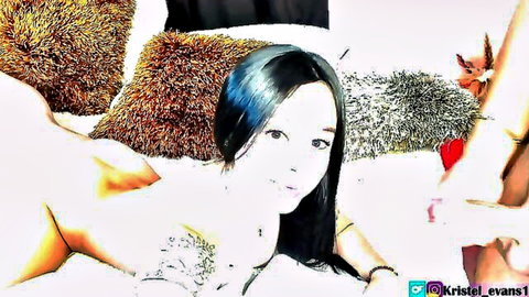 Kristel Evans nude on bed, beautiful Asian girl footjob blowjob anal