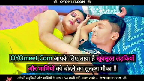 Sexy Indian wife in yellow outfit cuddles ex-boyfriend intimately