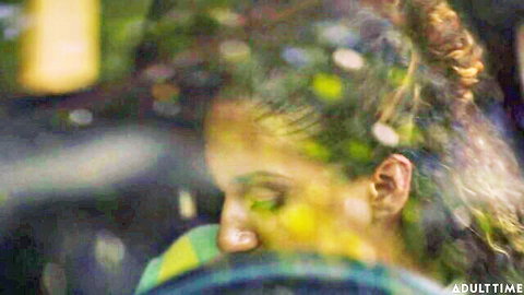 Long-haired Latina Liv Revamped in vibrant, blurred profile close-up