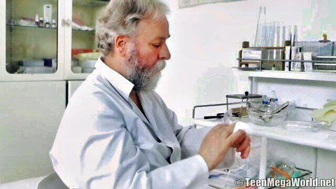 Lucianna Karel petite Slovakian teen with kinky old doctor in lab