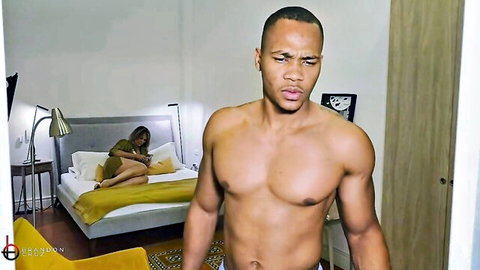 Monique Fuentes with muscular black stud in steamy interracial creampie bedroom scene