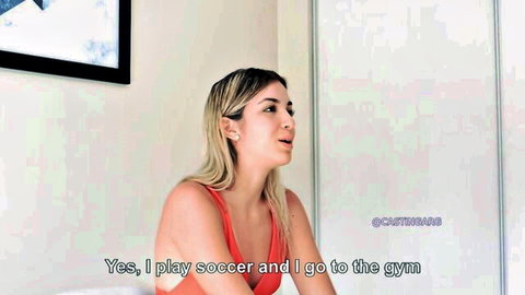 Camila 18 Argentine casting: fit blonde discusses soccer and gym routine