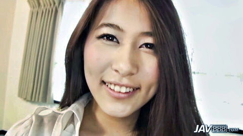 Aoi Mizuno smiling in white blouse, cute Japanese JAV idol preview