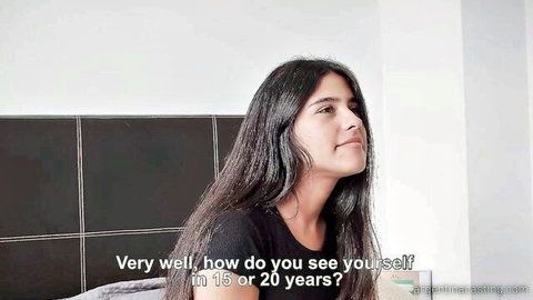 Estefi 19 Argentina Casting young Latina brunette in black top