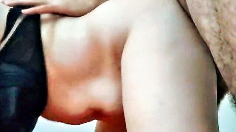 Turkish MILF Seval in black lingerie, seduced by security manager