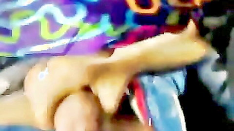 Turbaned Sedef giving blowjob in car, blurred amateur oral action