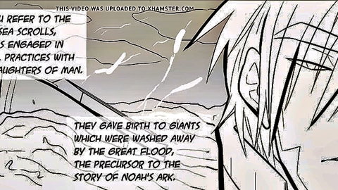 Manga comic depicting angels engaged in sex with daughters of men birthing giants before Noah's flood