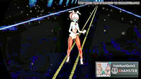 3D hentai bunny girl Jouga Mi in erotic white leotard pose, MMD R18 animation