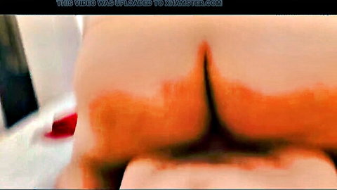 Hot mom Melinda's big round ass up close in bedroom tease