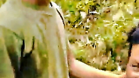 Mature stepmom gangbanged in forest outdoor sex scene