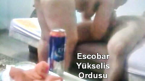 Amateur Turkish mature couple blowjob scene with man holding energy drink can