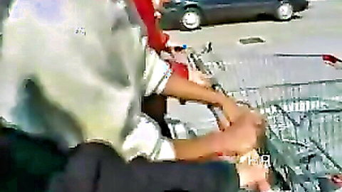 Mature Italian woman seduced by two young guys in parking lot