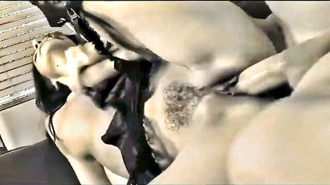 Mature Italian teacher in black lingerie during intense vaginal penetration