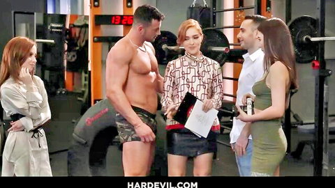 Lottie Magne and friends tease muscular stud in gym, sexy outfits and flirty vibes