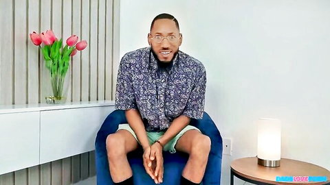 Black man in patterned shirt and shorts, teasing secret pornstar hookup