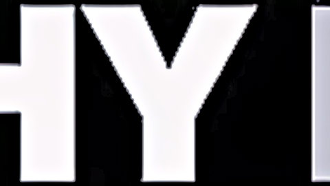 Bold white 'HYPNO' text on black background for hypnotic porn video intro
