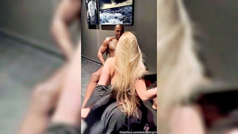 Blonde Dutchbbcgirl rides muscular black stud in reverse cowgirl on OnlyFans