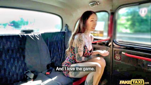 Athletic Esluna POV handjob in Fake Taxi cab