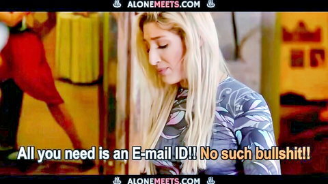 Abella Danger looking sad in blue patterned dress, adult video thumbnail