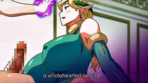 Blonde elf with massive tits performs hypnotic paizuri in fantasy hentai
