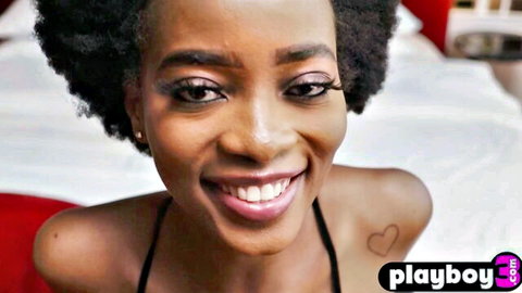 Alicia petite ebony MILF posing seductively for Playboy, exposing perfect body