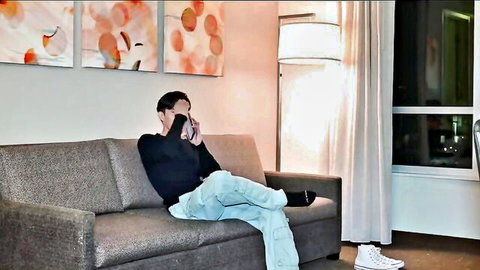 GoddessX busty step-mom spies on step-son lounging casually