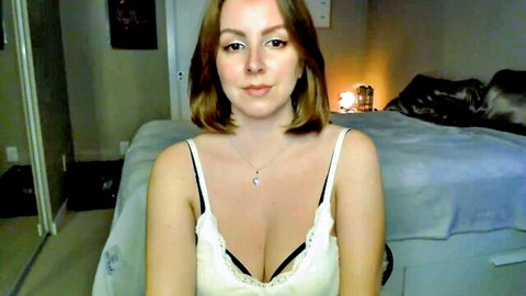 MyaDelaney in white lace bra on MyFreeCams webcam