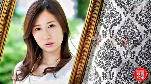 Jun Harumi elegant portrait in white top, intellectual beauty JAV star