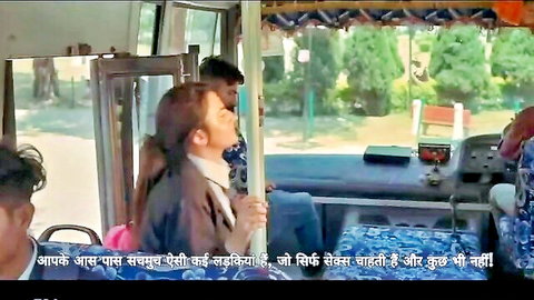 Indian woman Joyti fingered by Ravi in public bus scene