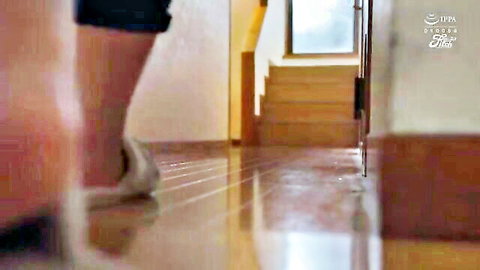 Indonesian stepmom teasing legs in tight shorts hallway