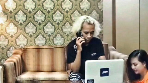 Indonesian couple in teasing doctor-themed semi-erotic scene