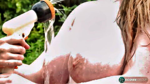 Lucy Laistner big ass solo outdoor hose wet tease