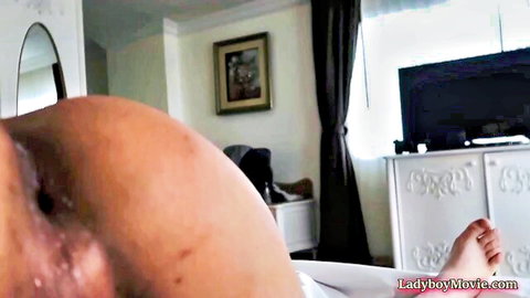 Ladyboy Green with big ass rides raw dick in passionate indoor anal scene