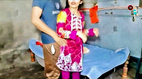 Desi married woman in traditional dress gets intense doggy style action