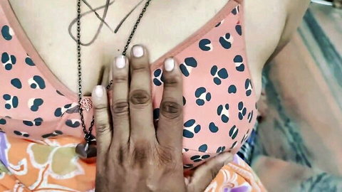 Sangeetabide Indian Desi babe in leopard top with fat knockers groped