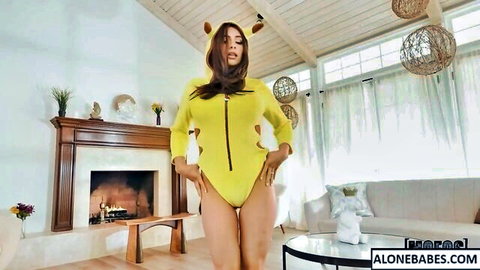Tru Kait in revealing Pikachu cosplay, teasing pose