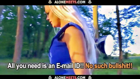 Blonde Peta Jensen in blue top, behind scenes of Storm of Kings XXX parody