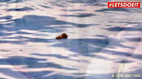 Lya Missy and Emelie Crystal nude teens floating in pool