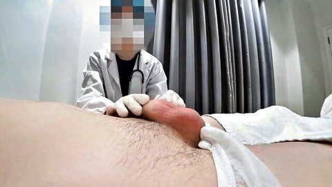 MILF doctor in gloves milks hunk's cock for medical exam in amateur porn