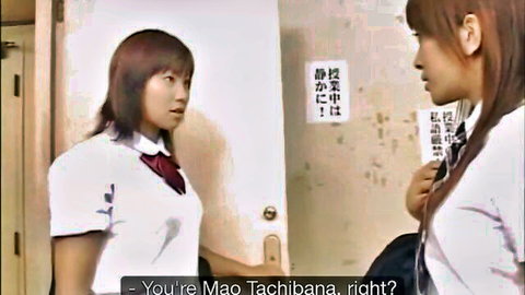 Mao Tachibana in lesbian school uniform conversation scene